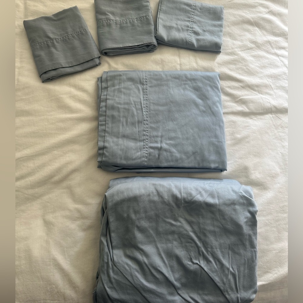 Blue/Gray Queen Sheet Set